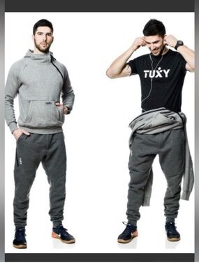 Tuxy Men's The Tuxy Suit Gray One Piece Sweatsuit Sz M NWT